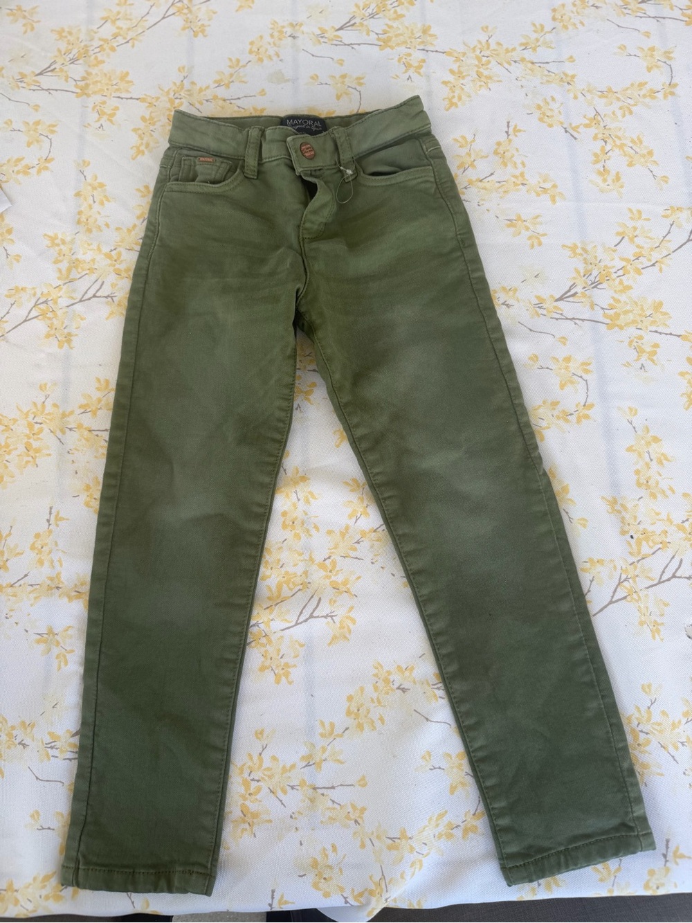 Kid’s Olive Green Slim Jeans